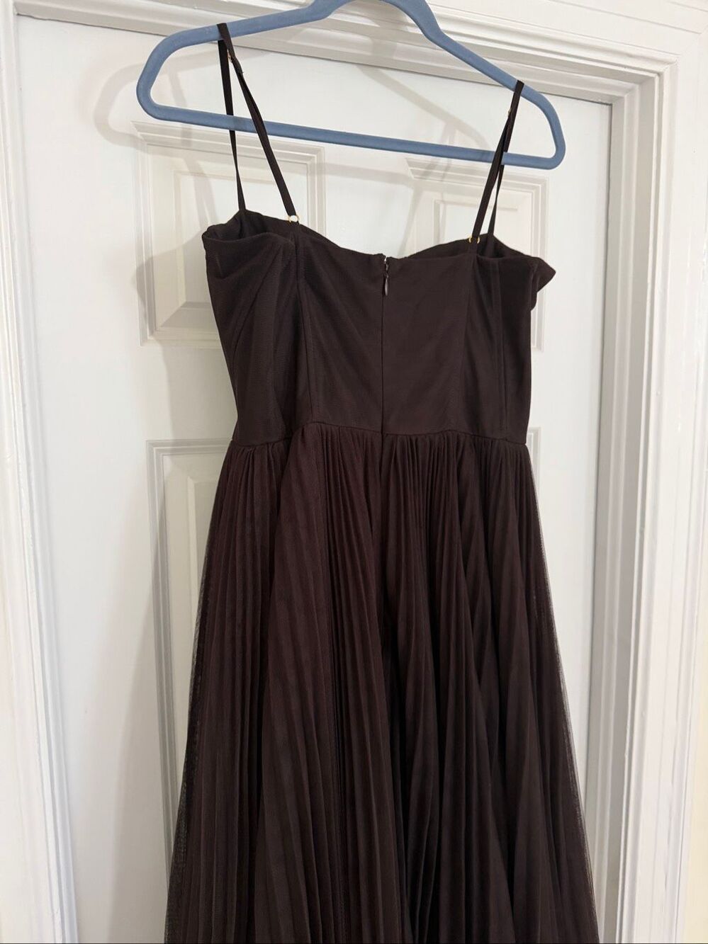 Anthropologie/HUTCH Amara Corset Pleated Tulle Fir & Flare Mid dress- $348choco - Picture 6 of 9